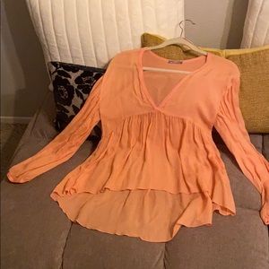 Zara high-low V neck top